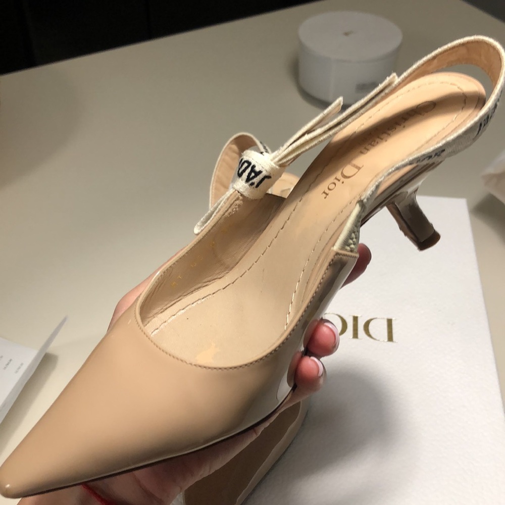 Gently worn J’ADior Patient leather slingback kitten heels size 36 - Picture 7 of 8